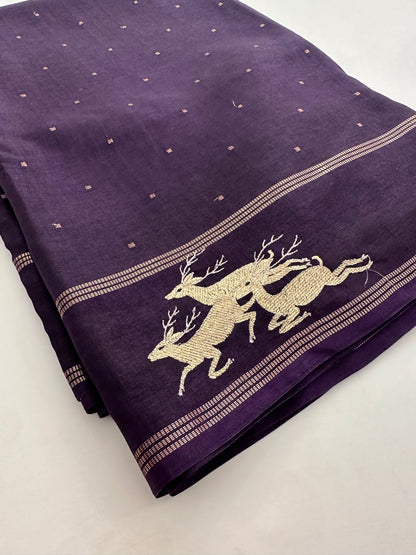 Premium Tussar Work Gold weaving BUTTAS -M25