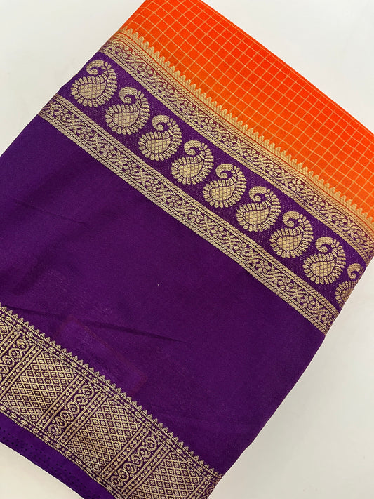 Crepe Small Checks Bentex Border