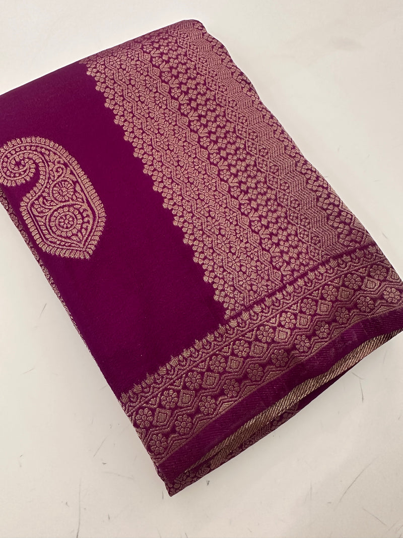 Banarsi Crape Fancy 🌹-AU6