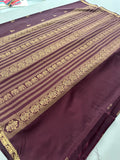 Semi Mysore Silk Small Border Jhumki Buttas - Wine - AU27