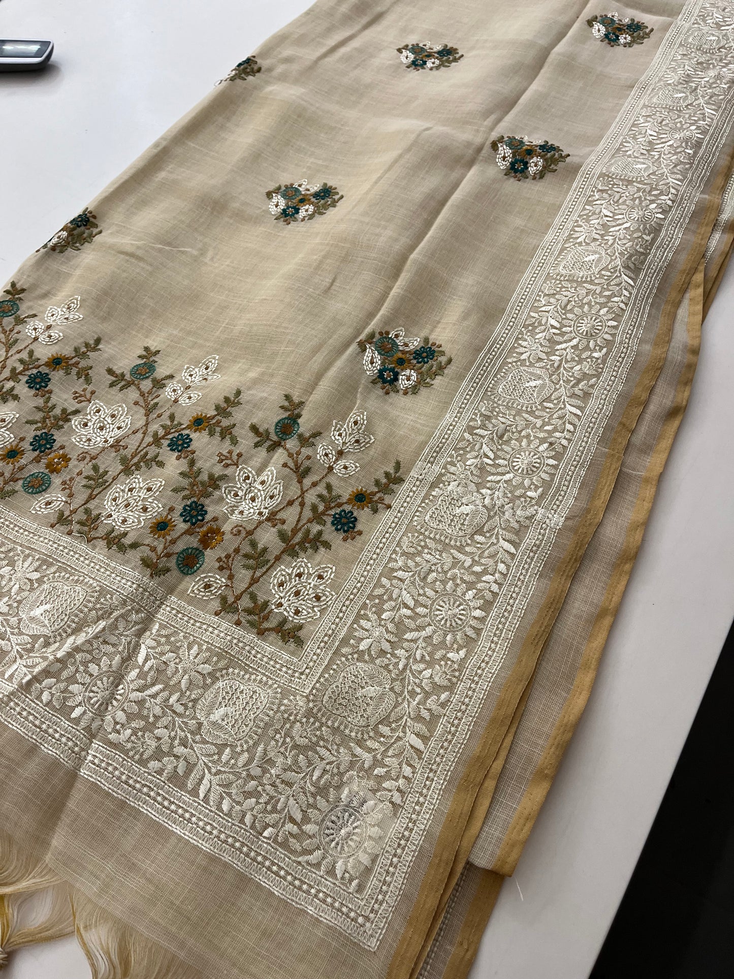 Linen cotton Fancy saree