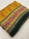Crush Patola Bandhini Saree – Yellow X Green AU24