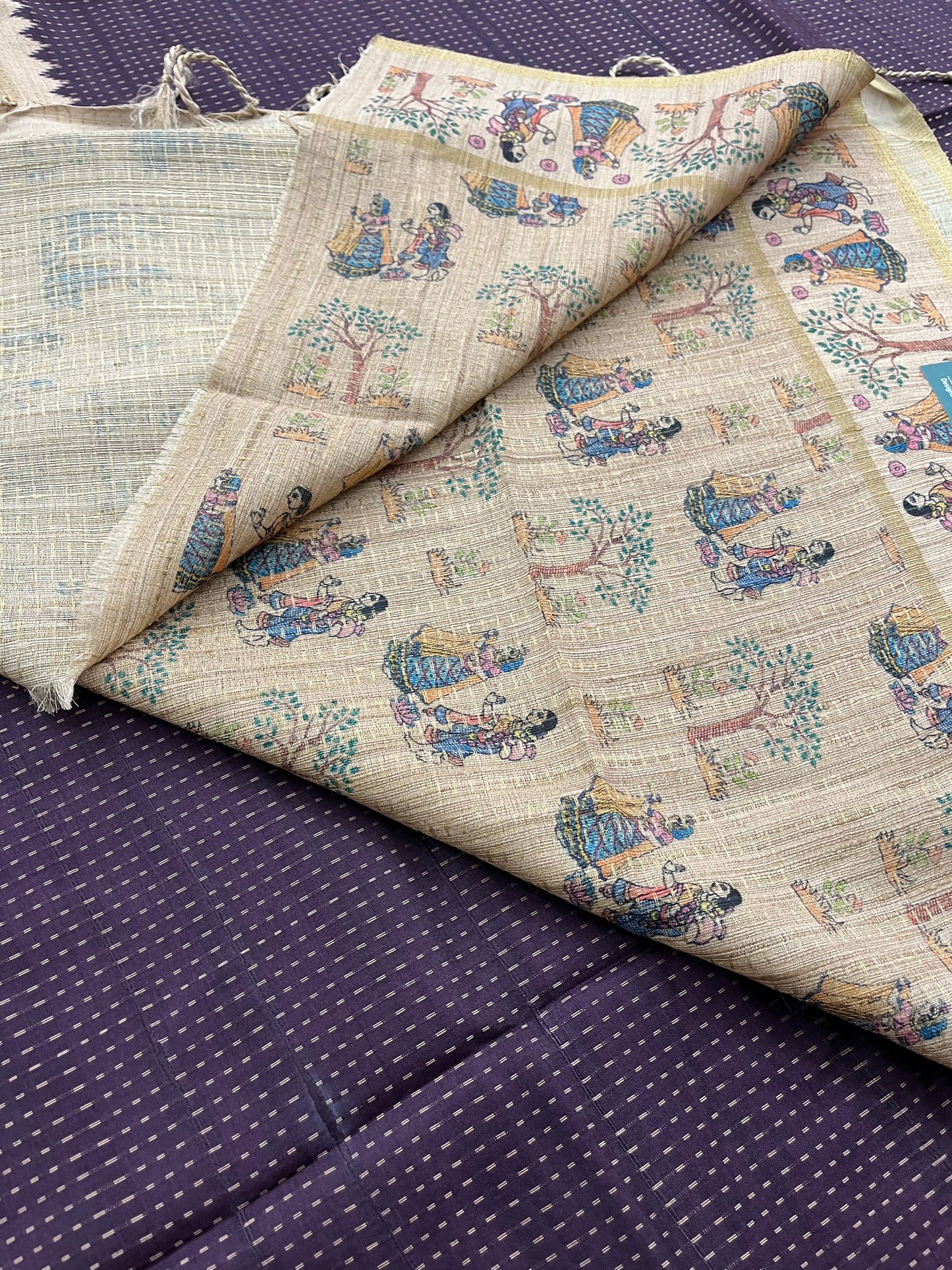 Jute silk Kalamkari blouse