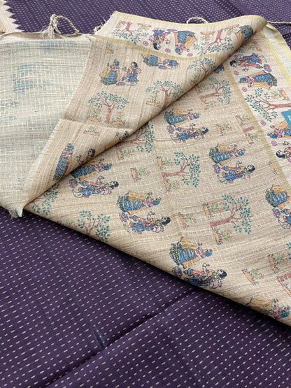Jute silk Kalamkari blouse