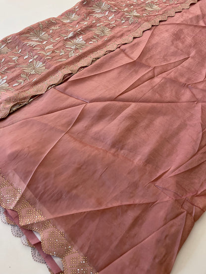 Embroidery work fancy saree