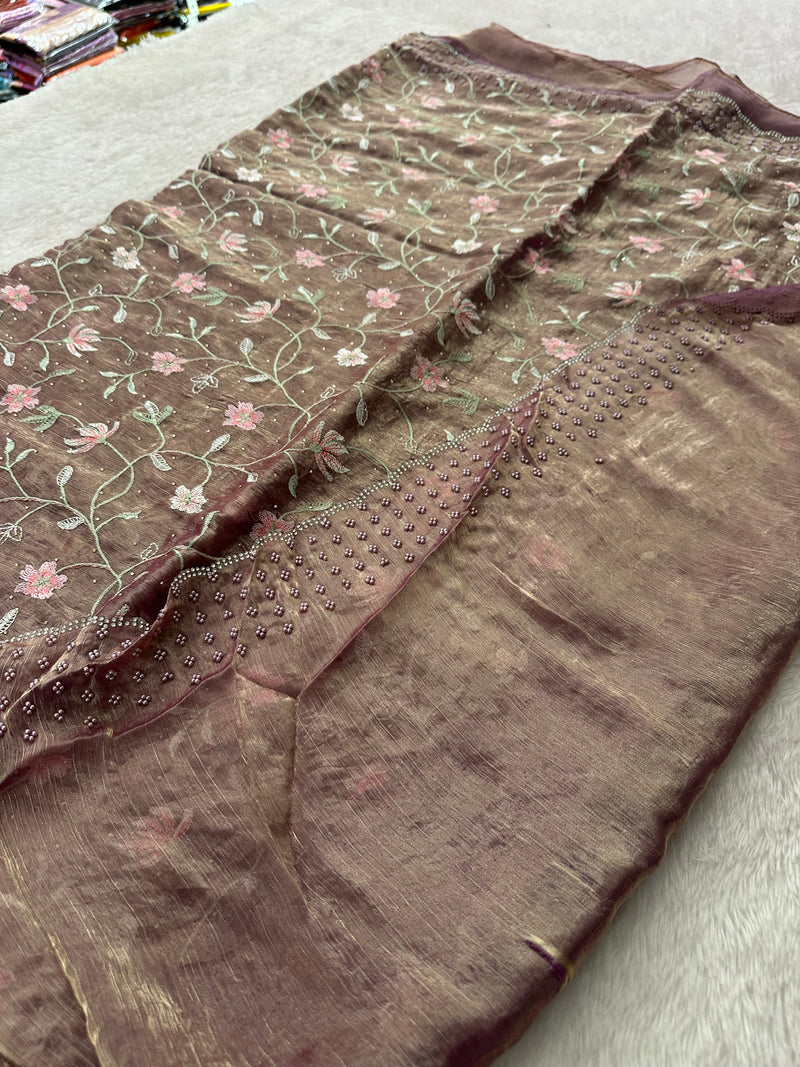 Designer Organza Full Work-M13