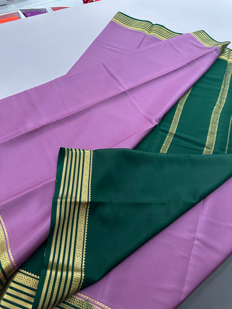 80GSM Pure Mysore Crape Silk Sarees-AU4