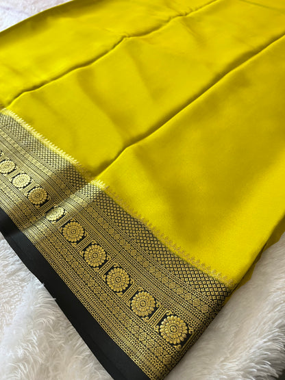 100 GSM Pure Mysore Crape silk saree
