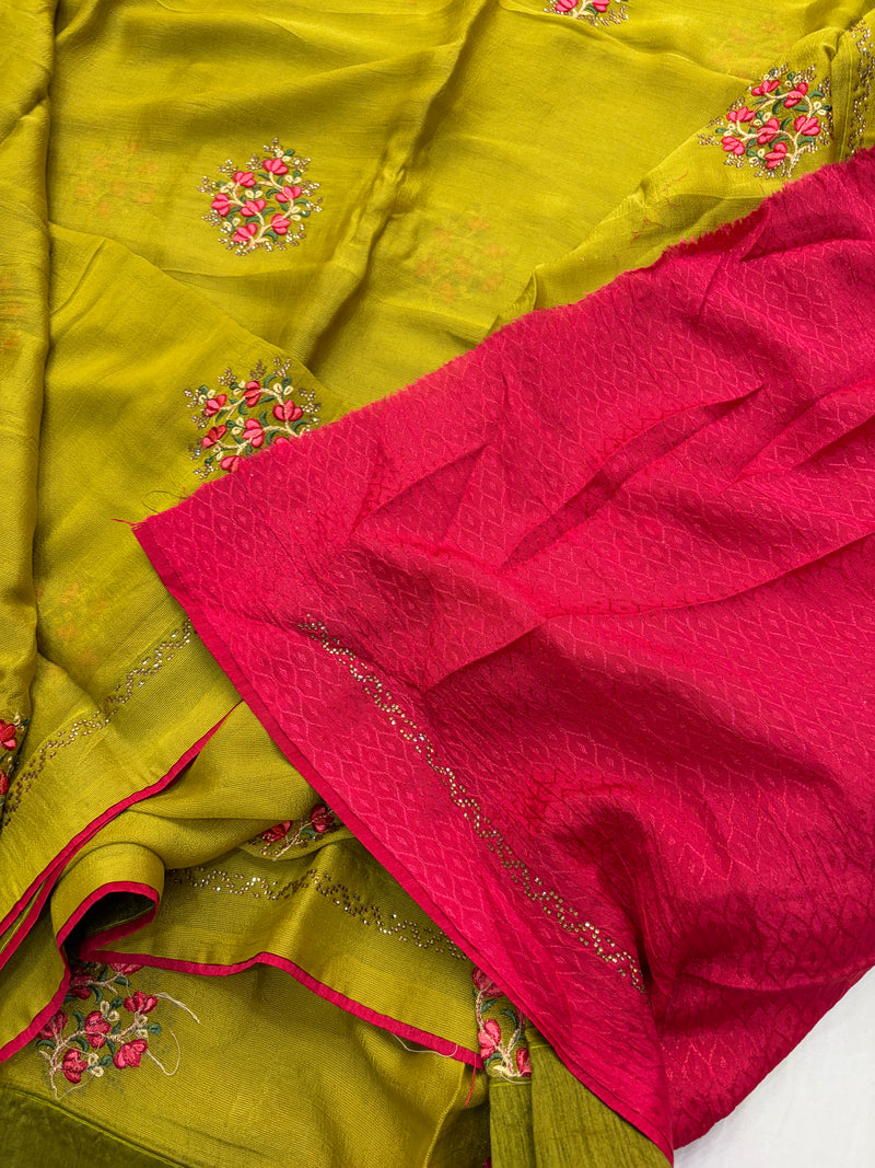 Marshmallow Chiffon Saree-AU2
