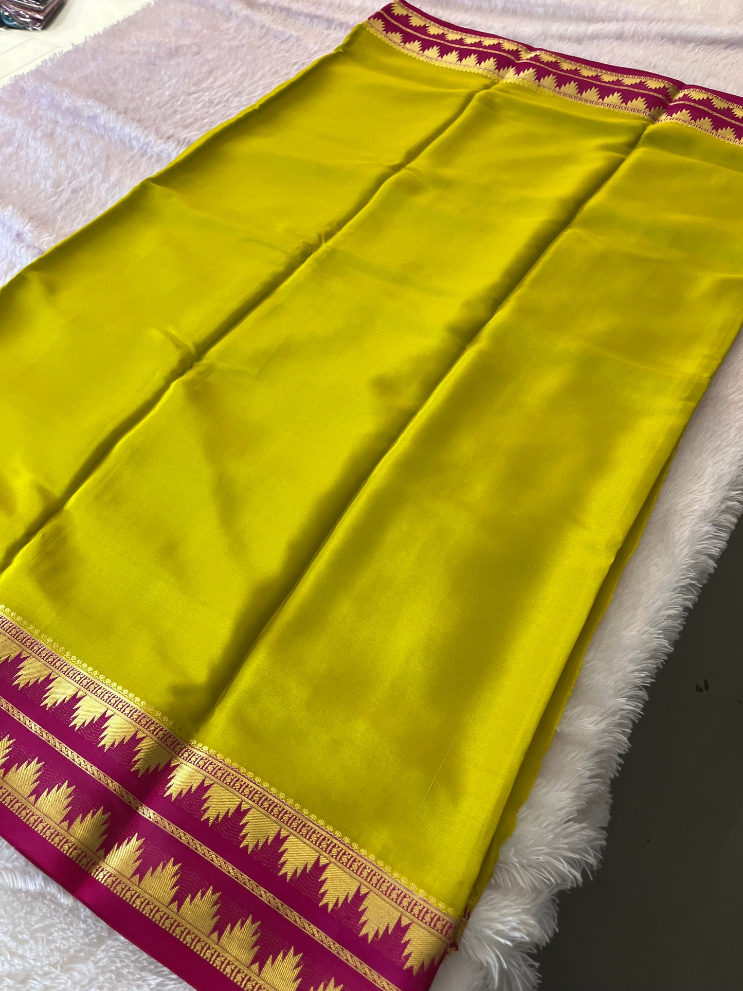 100 GSM Pure Mysore Crape silk saree