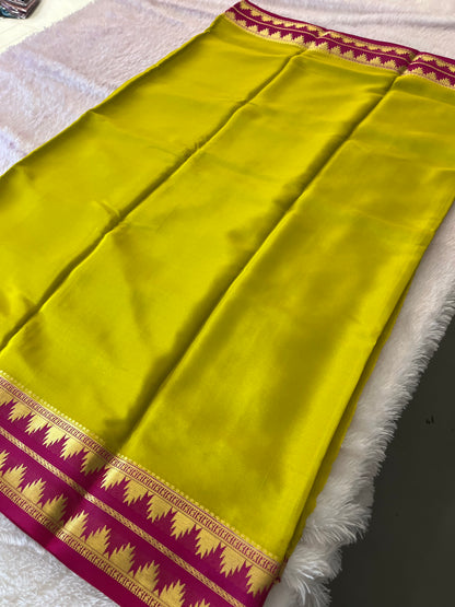 100 GSM Pure Mysore Crape silk saree