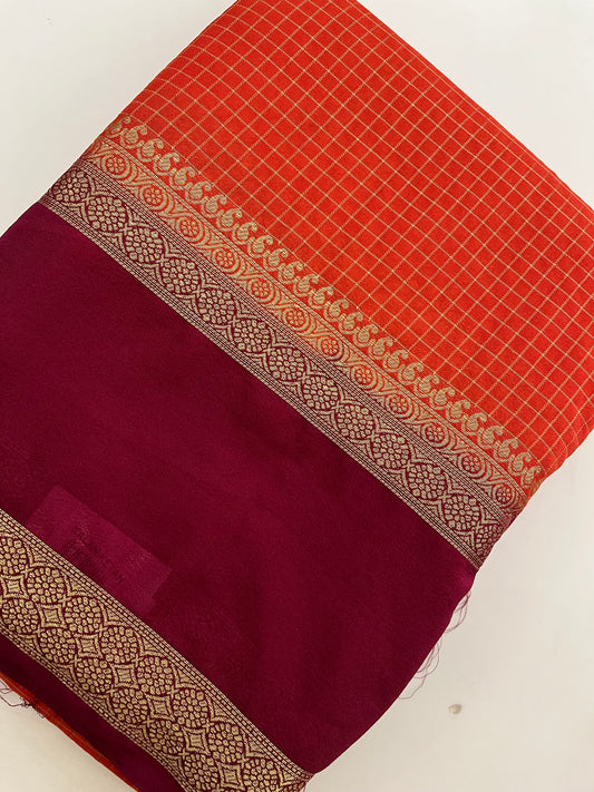 Crepe Small Checks Bentex Border