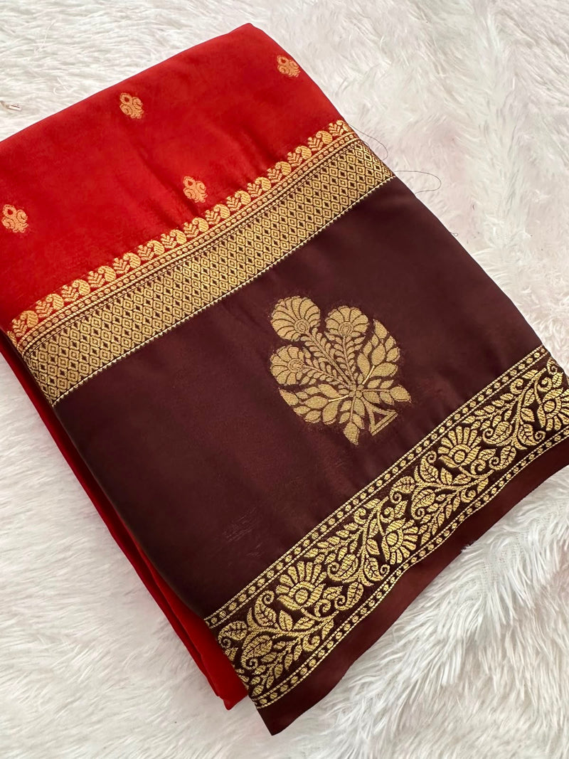 Semi Mysore Crape Silk saree-JU19