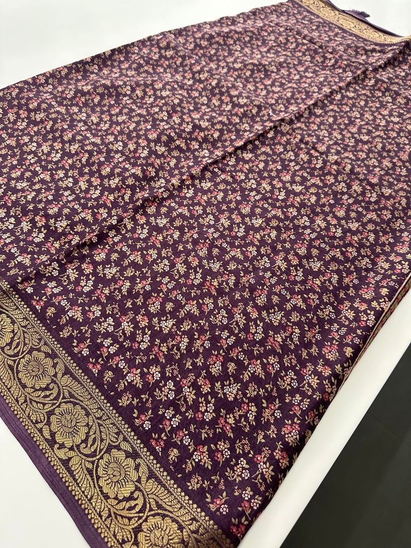 Crepe Chiffon small flower prints -AU3