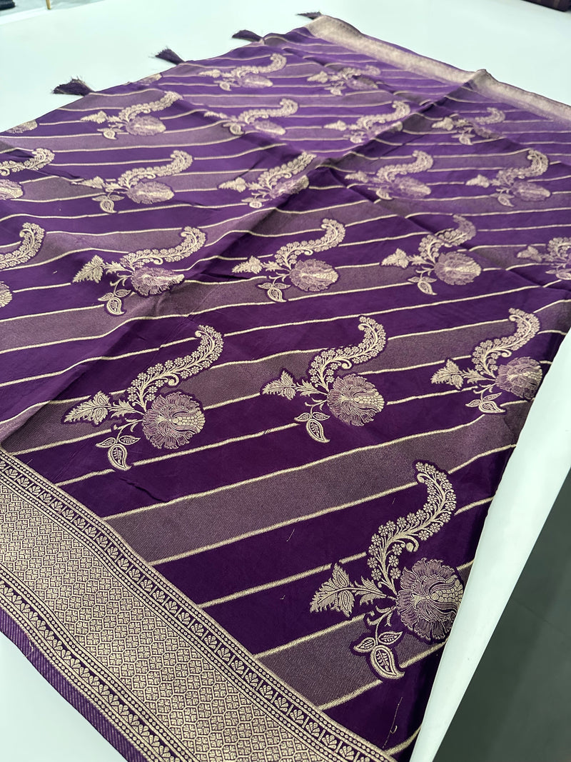 Purple Floral Designer Saree AU24