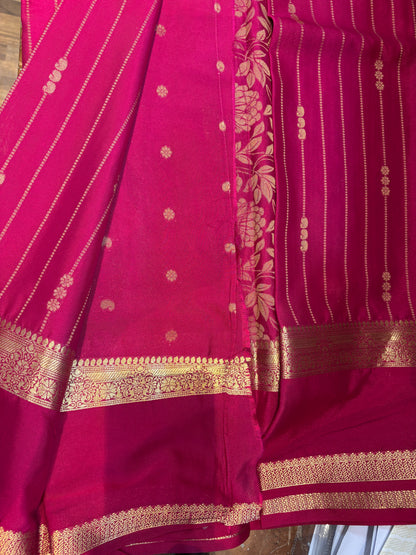 Rani Pink Semi Mysore Silk Saree-M102