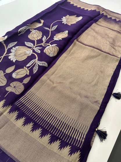 Jute Chiffon Premium Designer Saree-M26
