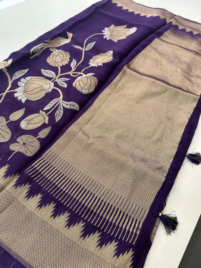 Jute Chiffon Premium Designer Saree-M26