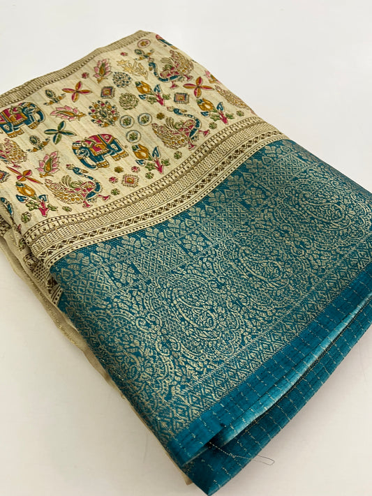 Tussar Fancy Printed