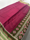 Premium Designer Chanderi Mul Fabric With Designer Border and Weaving Pallu with Tassels❤️❤️-J23