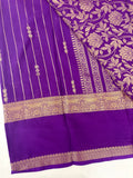 PURPLE STRIPE SEMI CREPE SILK SAREE-J17