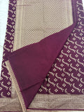 Rust Heritage Linen Designer Saree with Butta Design 🌹-AU2
