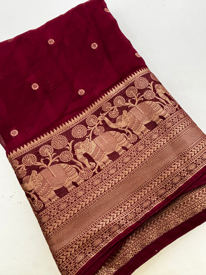 Premium Laser Chiffon Saree-M15
