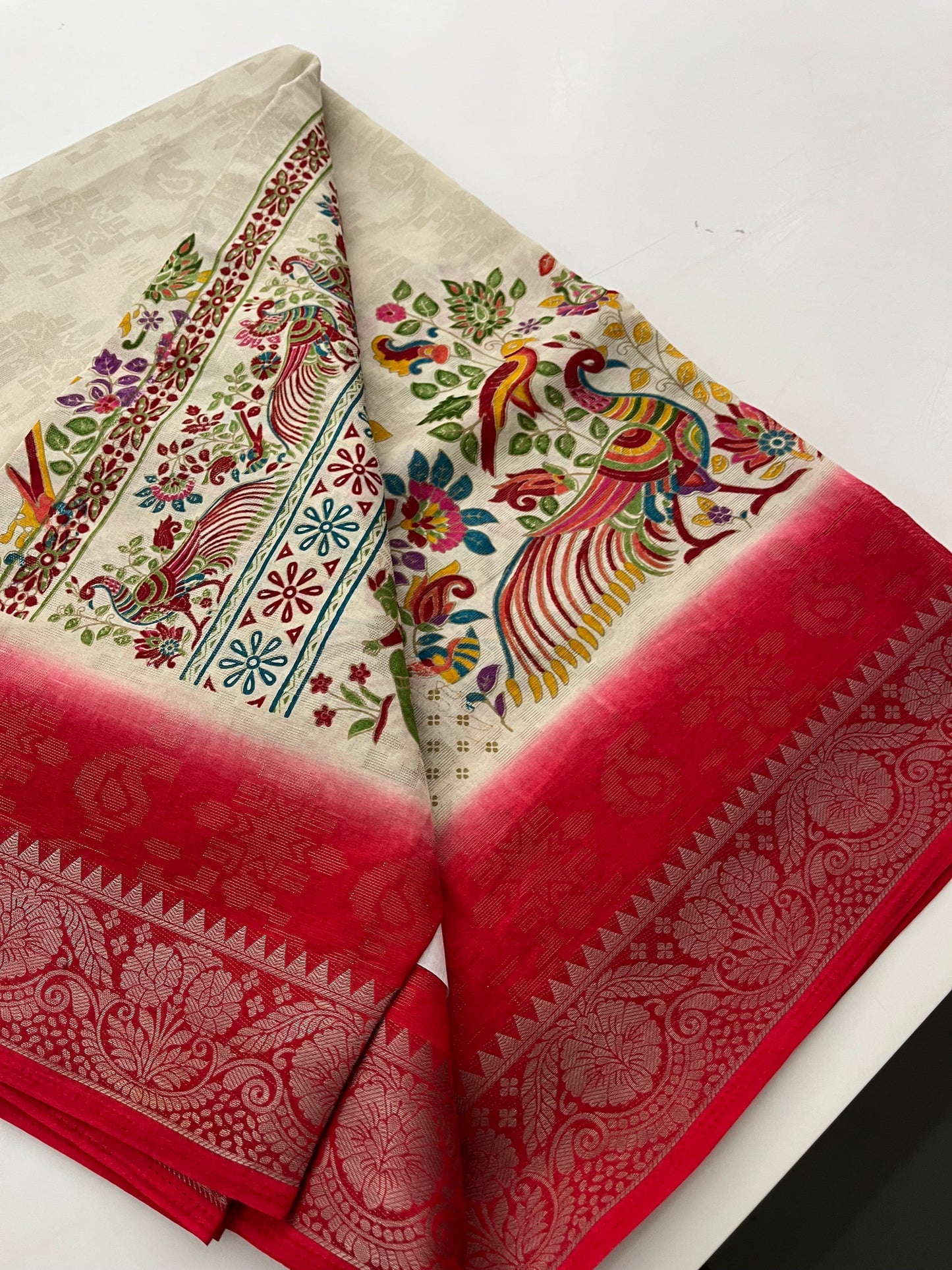Kalamkari Linen Chiffon