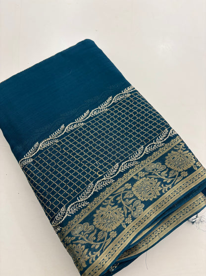 Designer soft Chinnon full embroidery
