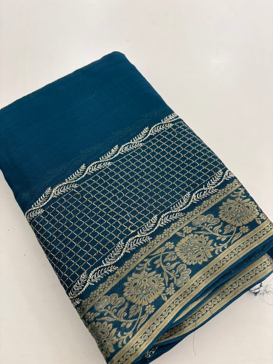Designer soft Chinnon full embroidery