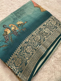 Kalamkari Printed Crape-JU14
