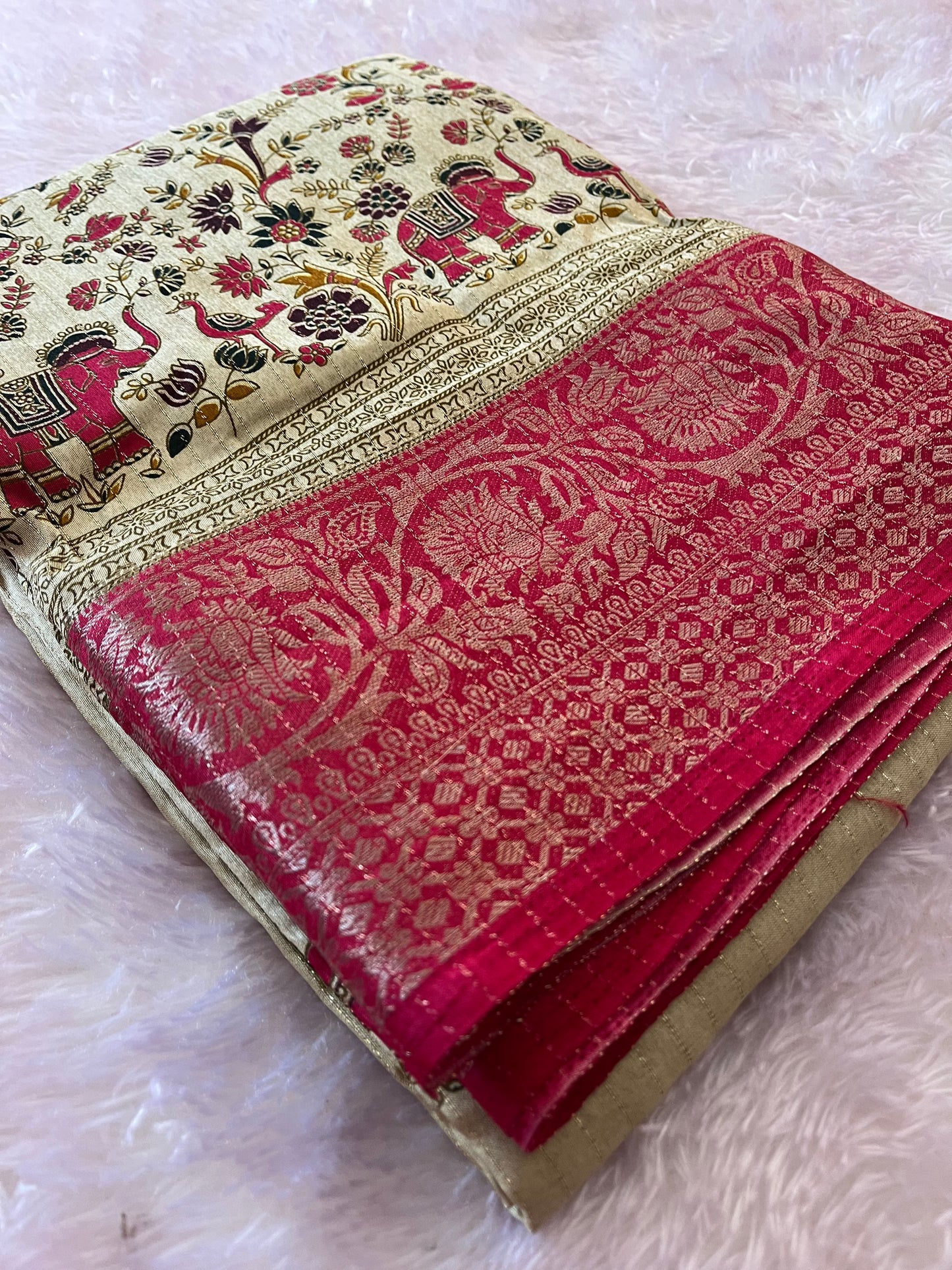 Tussar fancy saree printed