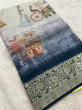 Kalamkari Printed Crape-JU14