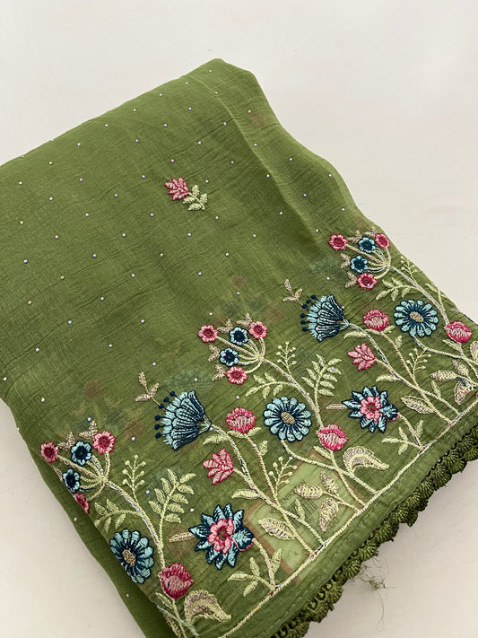 Soft organza embroidery