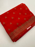 Dyed Crape Saree weaving, Butta, and weaving border🌹-AU2