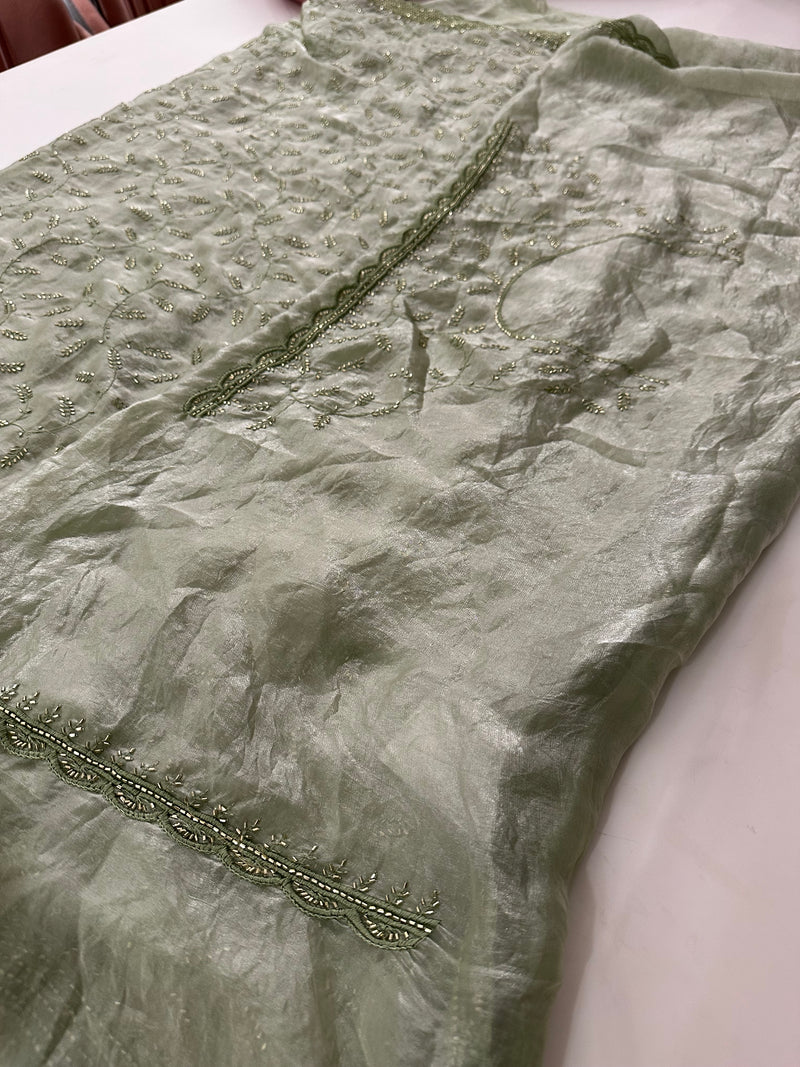 Soft marshmallow, organza fabric  pastel color sarees with work with work, self Blouse 🌹- AU17