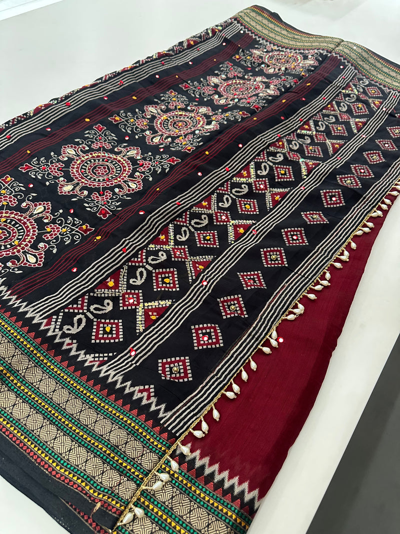Premium Designer Chanderi Mul Fabric With Designer Border and Weaving Pallu with Tassels❤️❤️-J23