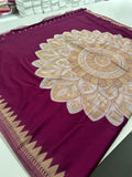 Designer Saree - Purple Crepe Georgette JU17