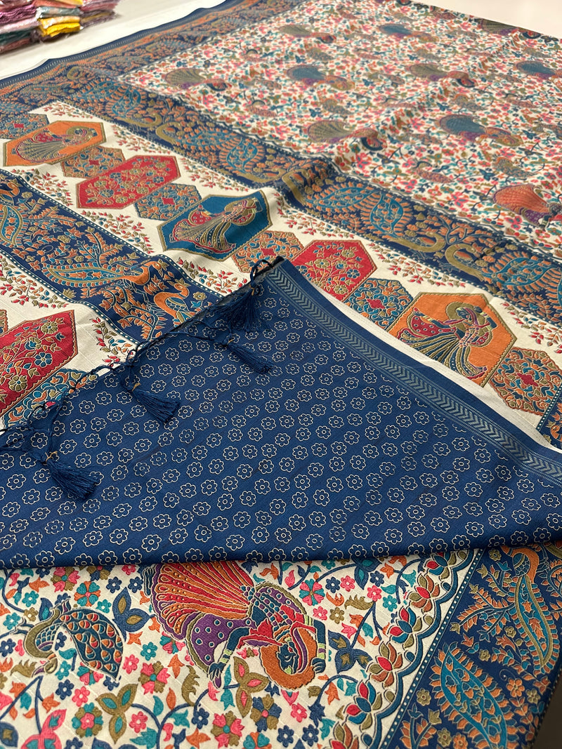 Kalamkari Tussar Printed-M26