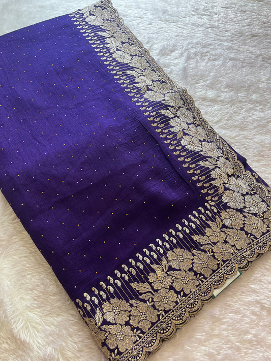 Scallop borde Fancy saree