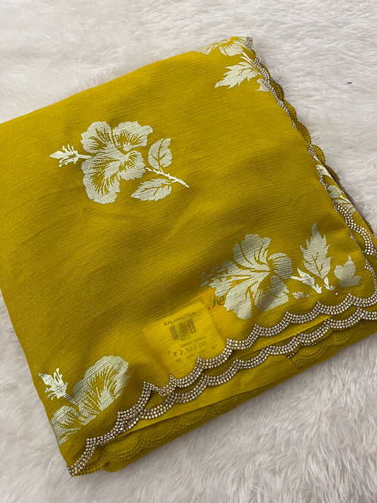 Fancy Foil print chiffon-M8