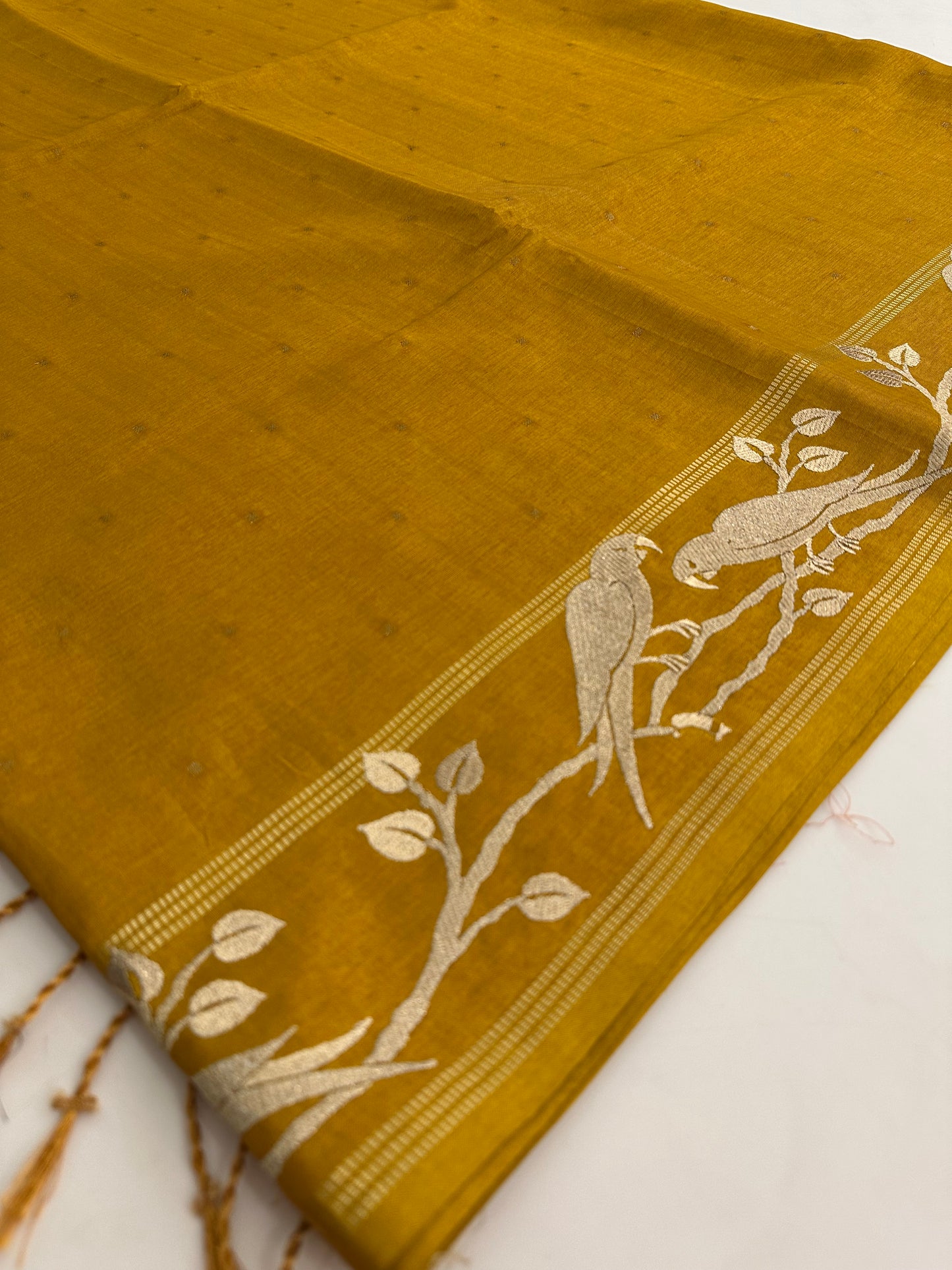 Premium Tussar Work Gold weaving BUTTAS -M25