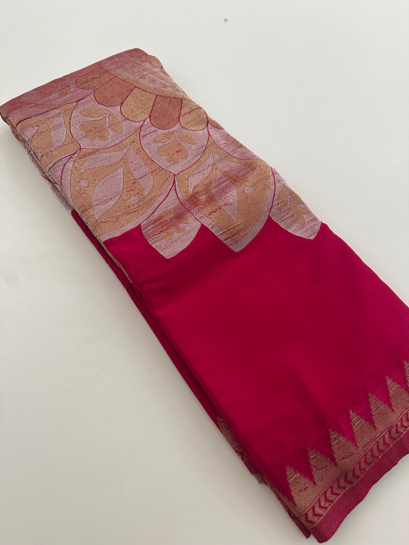 Designer Saree - Pink Crepe Georgette JU17