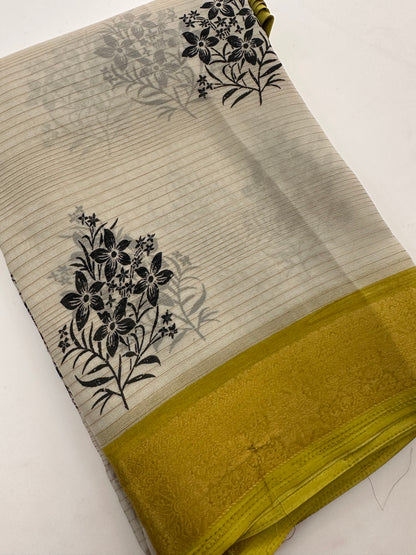 Fancy Cotton Chiffon Saree-J1