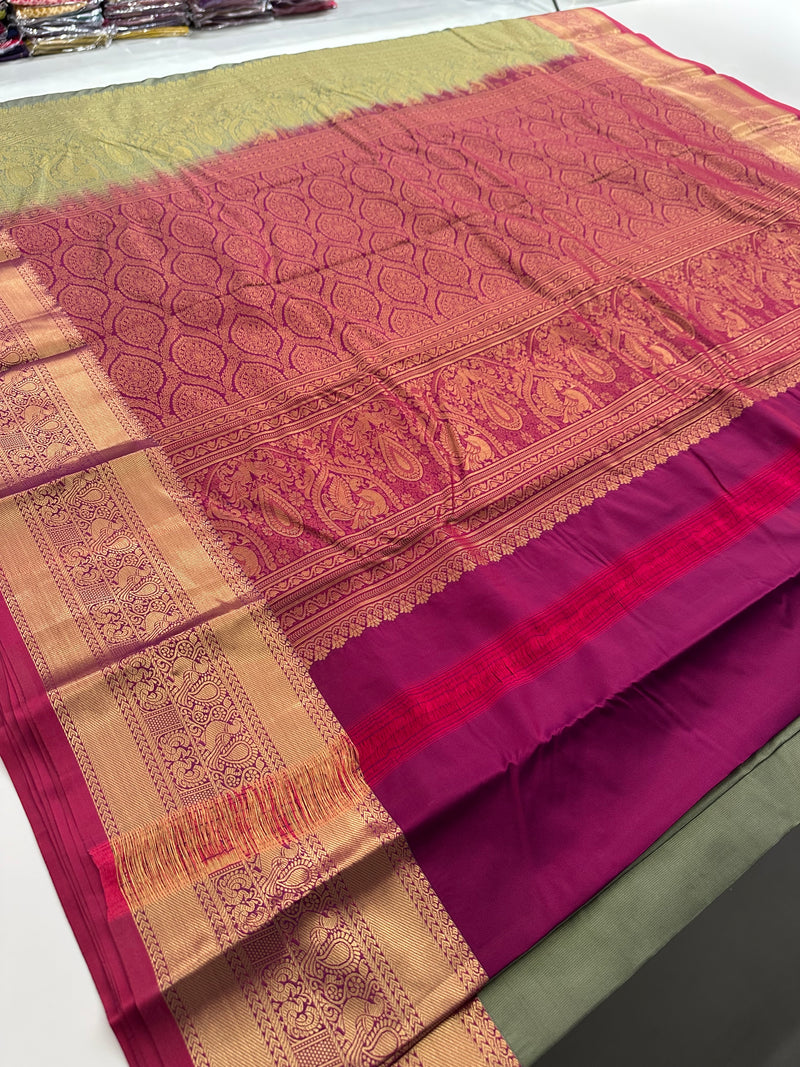 Semi Kanchi Silk Saree-JU7