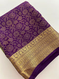 Pure 120GSM Mysore Crape Silk Sarees🌹 Silk Mark Certified 🦋
Comes in Golden Zari in Half Brocade Half Plaim Concept🌹-JU31