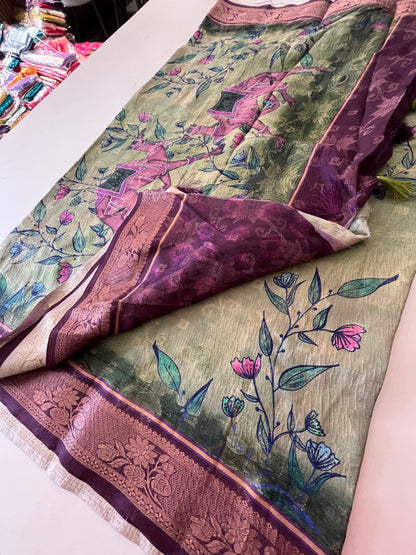 Printed Tussar fancy