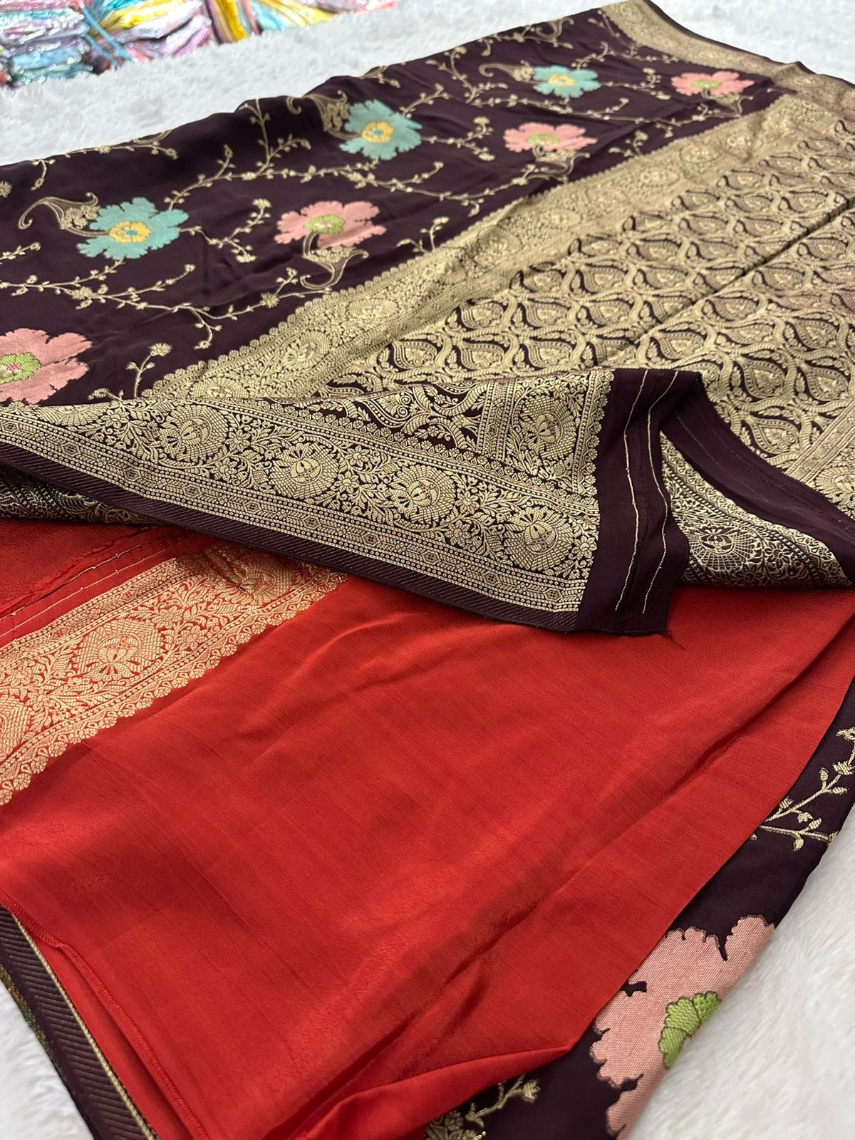 Banarasi Fancy Crape Saree -M19