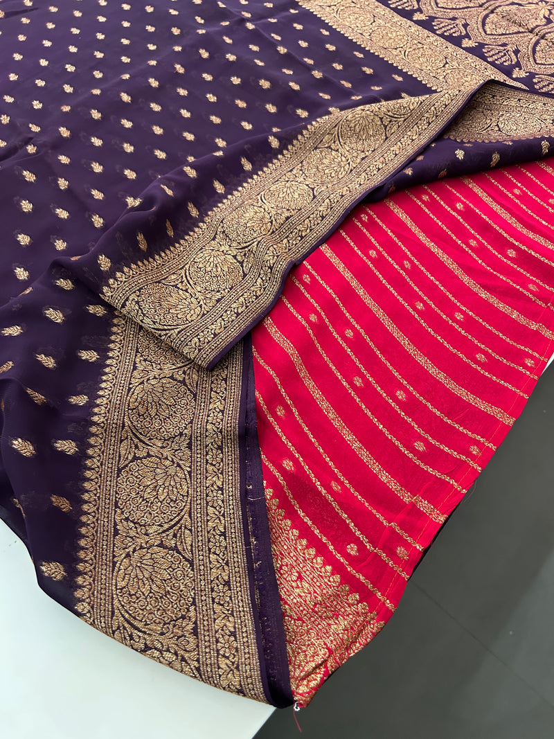 PURE VISCOSE CHIFFON SAREE-M20