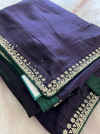 Tussar Fancy Stone Work